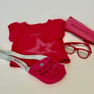 Retired American Girl doll berry collection - shirt, bag & glasses